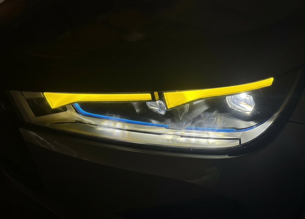 BMW iX DRL Headlight Detail Close-up