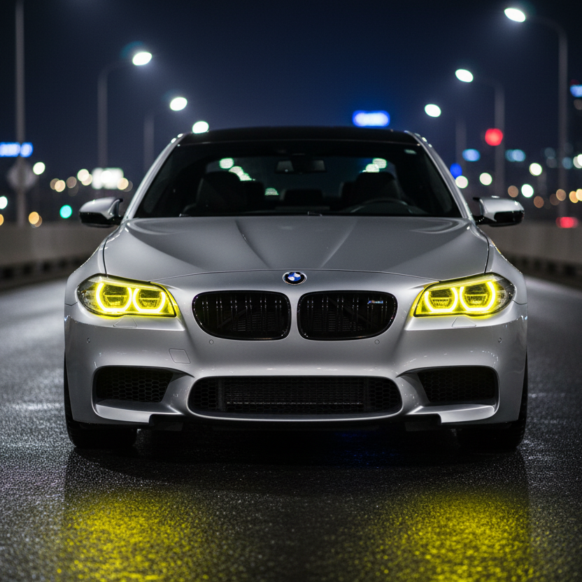 BMW M5 Yellow Rings - Night